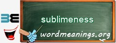 WordMeaning blackboard for sublimeness